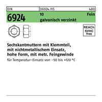 Diverse Sechskantmutter DIN 6924 m.Klemmteil M 16 x 1,5 10 galvanisch verzinkt - 