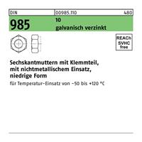 Diverse Sechskantmutter DIN 985 m.Klemmteil M 14 10 galvanisch verzinkt - 