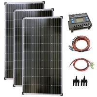 SOLARTRONICS Komplettset 3x140 Watt Solarmodul 30A Laderegler Kabel Stecker Solar Photovoltaik Inselanlage
