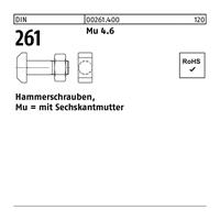 Diverse Hammerschraube DIN 261 m.Sechskantmutter M 10 x 40 Mu 4.6 - 