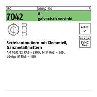 Diverse Sechskantmutter ISO 7042 m.Klemmteil M 27 8 galvanisch verzinkt