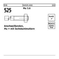 Diverse Anschweißende DIN 525 m.Sechskantmutter M 27 x 250/ 95 Mu 3.6 - 