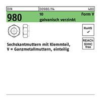 Diverse Sechskantmutter DIN 980 m.Klemmteil VM 27 10 galvanisch verzinkt - 