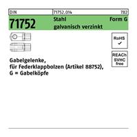 Diverse Gabelgelenk DIN 71752 f.Federklappbolzen G 6 x 12 Stahl galvanisch verzinkt - 