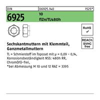 Diverse Sechskantmutter DIN 6925 m.Klemmteil M 24 10 zinkbesch. Gleitmittel flZnnc 480h-L