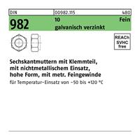 Diverse Sechskantmutter DIN 982 m.Klemmteil M 16 x 1,5 10 galvanisch verzinkt