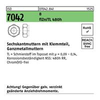 Diverse Sechskantmutter ISO 7042 m.Klemmteil M 20 8 zinklamellenbes. Gleitm. flZnnc 480h-L