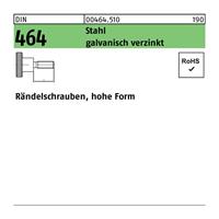 Diverse Rändelschraube DIN 464 hohe Form M 4 x 12 Stahl galvanisch verzinkt Stahl