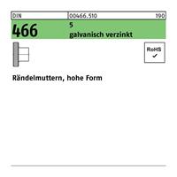 Diverse Rändelmutter DIN 466 hohe Form M 8 5 galvanisch verzinkt