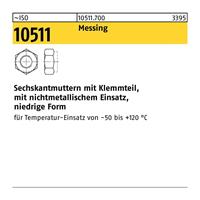 Diverse Sechskantmutter ISO 10511 m.Klemmteil M 5 Messing - 