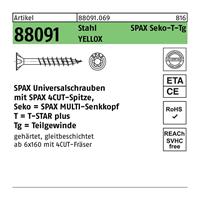 SPAX Schraube R 88091 Senkkopf/T-STAR TG 5 x 40/ 27-T20 Stahl galvanisch verzinkt gelb