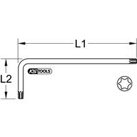 KSTOOLS KS TOOLS Kugelkopf-Torx-Winkelstiftschlüssel, XL, T80, Gelb