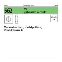 Diverse Vierkantmutter DIN 562 niedrige Form M 3 Automatenstahl galvanisch verzinkt