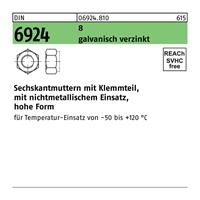 Diverse Sechskantmutter DIN 6924 m.Klemmteil M 10 8 galvanisch verzinkt - 