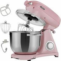 AREBOS Küchenmaschine 1800W 6L Edelstahl-Rührschüssel Geräuscharm 6 Stufen pink - Pink
