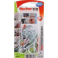 Fischer plug Duopower met ooghaak 5x25mm (Per 8 stuks)