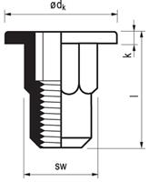 Masterfix Blindklinkmoer M4x13mm - staal (verzinkt) - cilinderkop (Per 250 stuks)