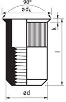 Masterfix Blindklinkmoer M5x14mm - staal (verzinkt) - verzonken kop(klein) (Per 250 stuks)