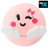 INOFIX Kinder-Klebebügel rosa Gesicht Design