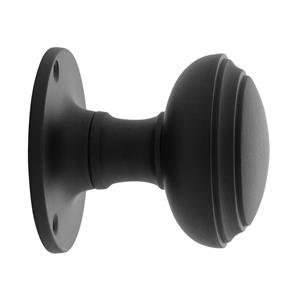 De Oude Deurklink Deurknop 55mm - Rond vast zwart