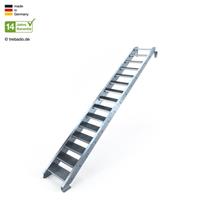 Trebado Geschosstreppe 15 Stufen Höhe 320 cm, 80 - 120 cm [70 cm kein Geländer ST 3 (31 / 9 mm schmal)]