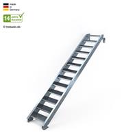 Trebado Außentreppe 13 Stufen bis Höhe 280 cm, 80 - 120 cm [120 cm kein Geländer ST 2 (31 / 31 mm gezackt)]