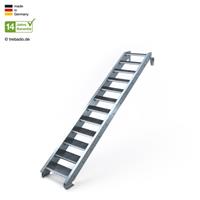 Trebado Außentreppe 12 Stufen bis Höhe 260 cm, 80 - 120 cm [80 cm Geländer links ST 2 (31 / 31 mm gezackt)]