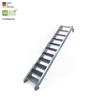 Trebado Außentreppe 11 Stufen bis Höhe 240 cm, 80 - 120 cm [110 cm Geländer links ST 1 (31 / 31 mm)]