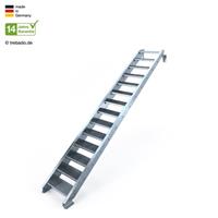 Trebado Außentreppe 14 Stufen bis Höhe 300 cm, 80 - 120 cm [110 cm kein Geländer ST 1 (31 / 31 mm)]