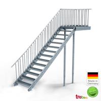Trebado Podest-Treppe 100 cm Breit, 14 Stg. Höhe 280 cm