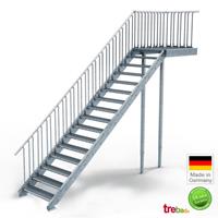 Trebado Podest-Treppe 80 cm Breit, 16 Stg. Höhe 320 cm