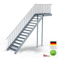 Trebado Podest-Treppe 100 cm Breit, 15 Stg. Höhe 300 cm