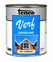 Tenco verf waterbasis zijdeglans ral 9001 0.75 ltr