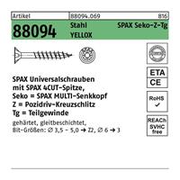 SPAX Schraube R 88094 Senkkopf m.Spitze/Kreuzschl.-PZ 4,5 x 40/24-Z Stahl galvanisch verzinkt gelb - 