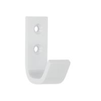 Merkloos 1x Luxe kapstokhaken / jashaken wit - hoogwaardig aluminium - laag model - 5,4 x 3,7 cm - Wit