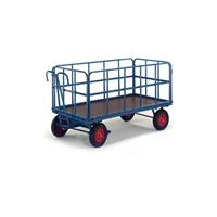 Rollcart Transportsysteme Handtrekwagen met stavenroosters, luchtwielen, 930 x 630 mm
