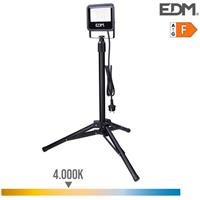 EDM LED-Scheinwerfer mit Stativ 30 W 2370 lm 4000 K Tageslicht schwarze Serie