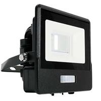 v-tac LED-Flutlichtstrahler mit PIR-Sensor - Schwarz - Samsung - IP65 - 10W - 735 Lumen - 3000K - 5 Jahre