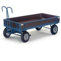 ROLLCART Handpritschenwagen mit Holzbordwänden 2460x1210 mm Ladefläche Luft