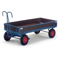 ROLLCART Handpritschenwagen mit Holzbordwänden 1960x960x480mm Vollgummi