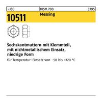 Diverse Sechskantmutter ISO 10511 m.Klemmteil M 4 Messing