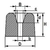 Verpas Deurbuffer rubber wit 100mm