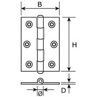 Dulimex SMALSCHARNIER 60X35MM RVS