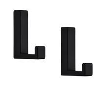 4x Luxe kapstokhaken / jashaken / kapstokhaakjes metaal modern zwart enkele haak 4 x 6,1 cm -
