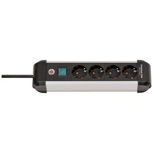 brennenstuhl Premium-Alu-Line 4-fach Steckdosenleiste mit Schalter 1,8 m schwarz