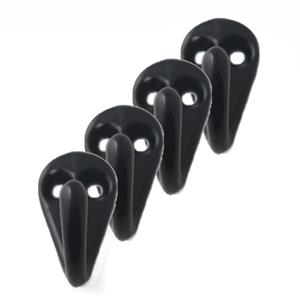 12x Luxe kapstokhaken / jashaken / kapstokhaakjes aluminium zwart enkele haak 3,6 x 1,9 cm -