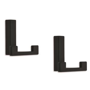 3x Luxe kapstokhaken / jashaken / kapstokhaakjes metaal modern zwart dubbele haak 4 x 6,1 cm -