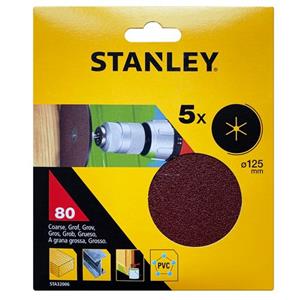 Stanley schuurschijf K80 125mm – 5 stuks