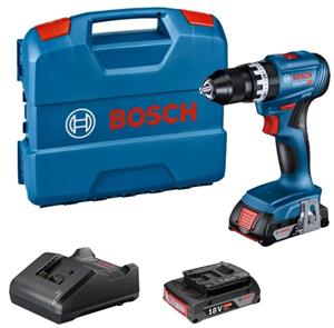 Bosch GSB 18V-45 06019K3302 Accu-schroefboormachine 18 V 2.0 Ah Li-ion Incl. 2 accus, Incl. lader, Incl. koffer