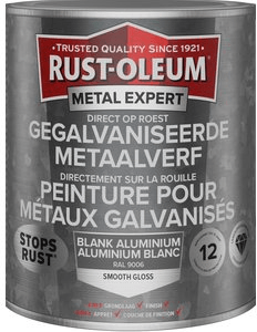 Rust-oleum metal expert gegalvaniseerde metaalverf ral 9005 0.25 ltr